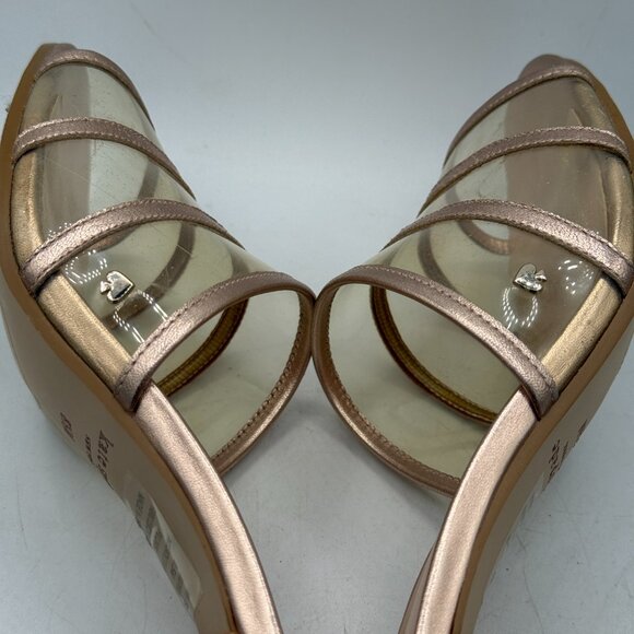 Kate Spade Whitby Slide Sandals | Rose Gold Cork Heels | Size 8.5M - Picture 9 of 11